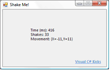 C# detect Form shake