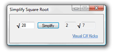 simplifying square roots in C#