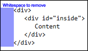un-indenting example